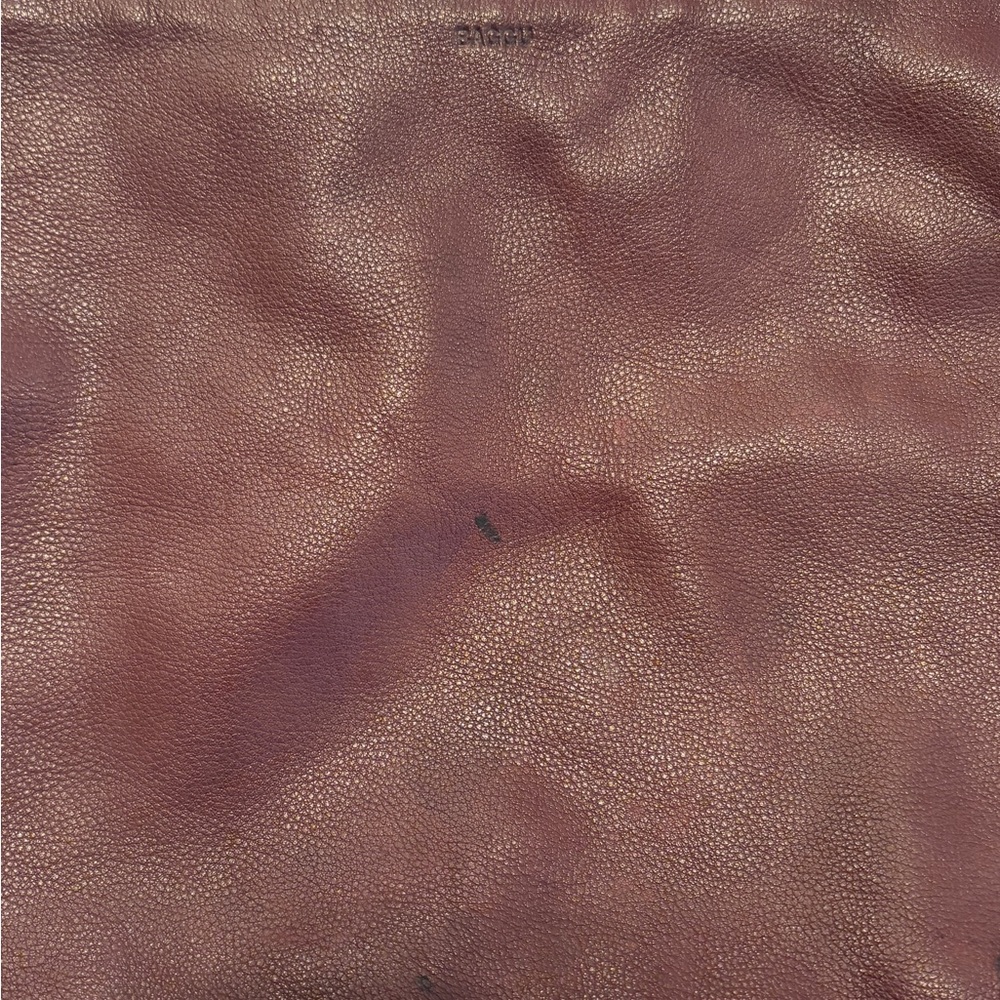 Large oxblood leather baggu flat zip pouch - Picture 7 of 8
